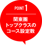 POINT1 関東圏トップクラスのコース設定数