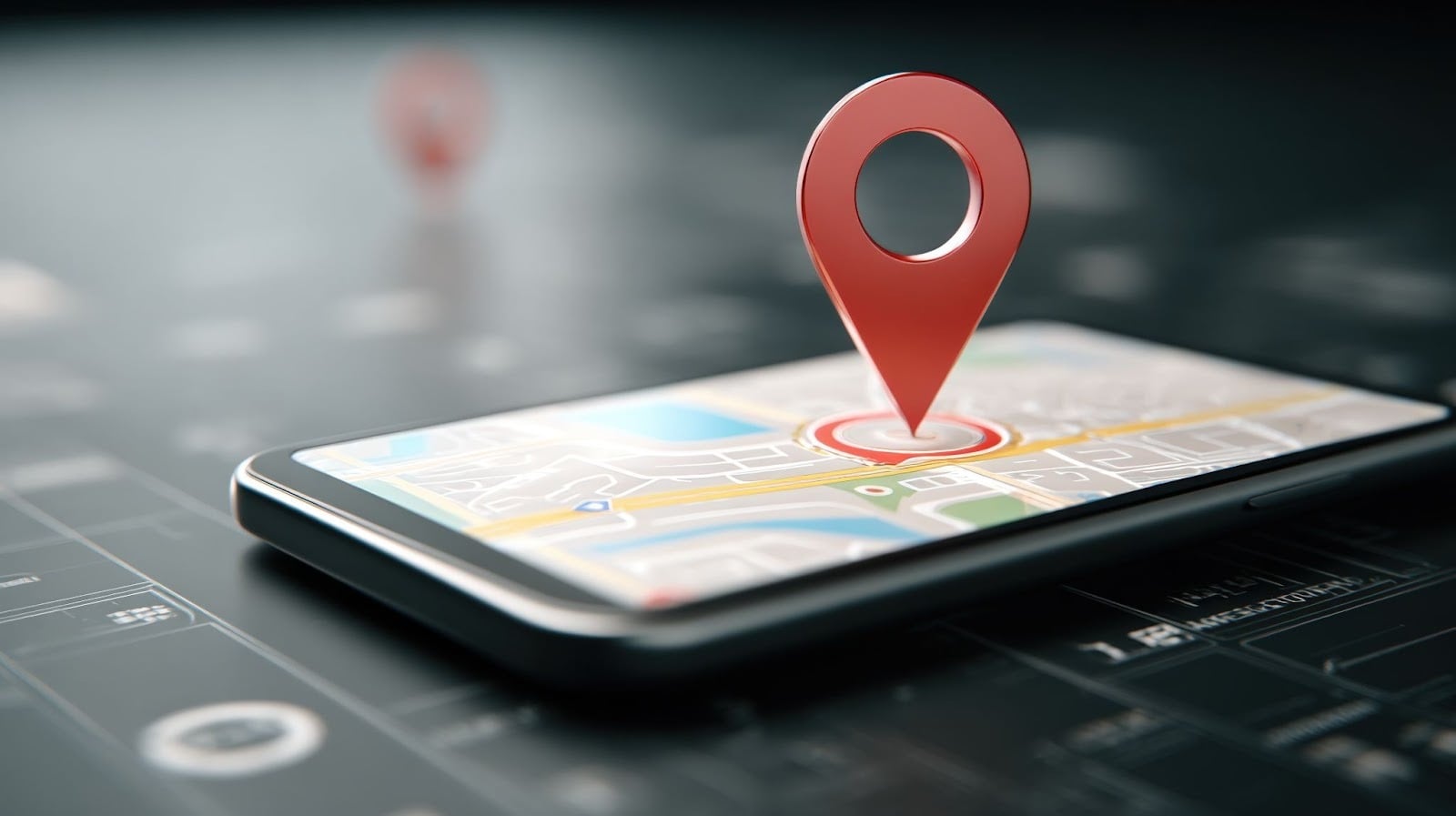 スマートフォンの地図アプリで場所を確認するイメージ